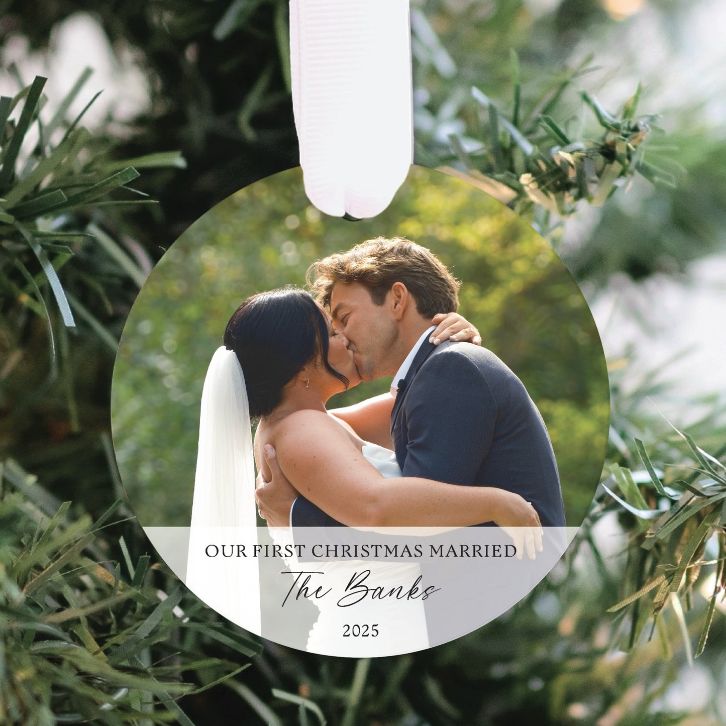 Our First Christmas Married Photo Ornament