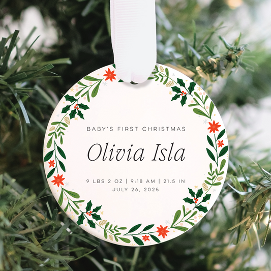 Custom Baby's First Christmas Ornament