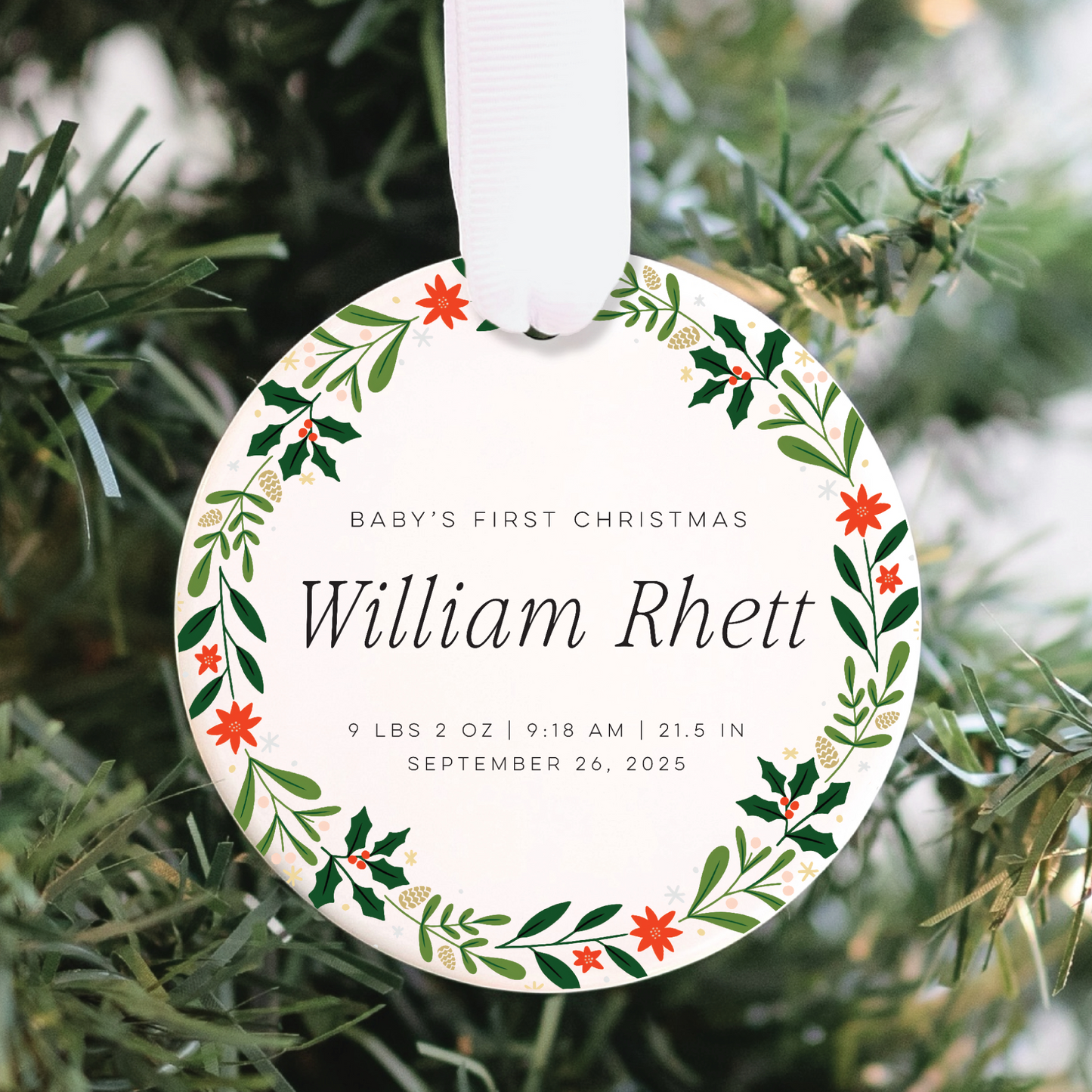 Custom Baby's First Christmas Ornament