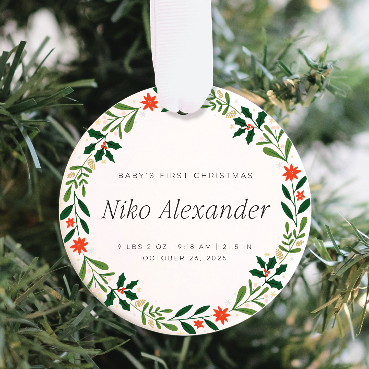 Custom Baby's First Christmas Ornament