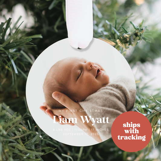 Custom Baby's First Christmas Ornament