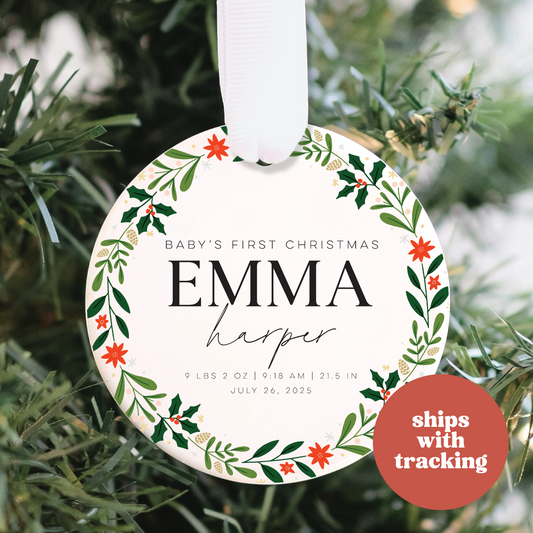 Custom Baby's First Christmas Ornament