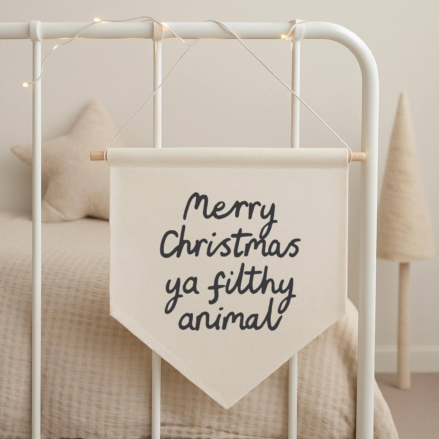 Merry Christmas Ya Filthy Animal Canvas Banner
