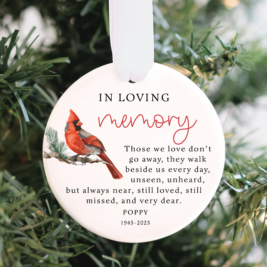 Custom In Loving Memory Memorial Ornament