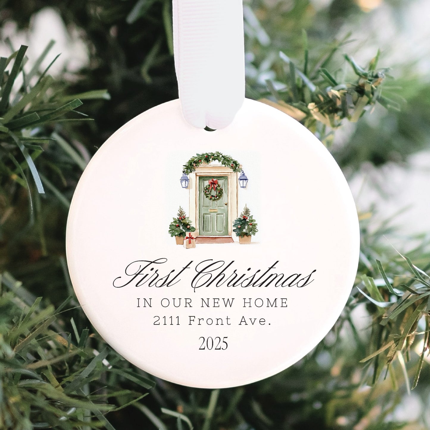 Custom Our First Home Door Ornament