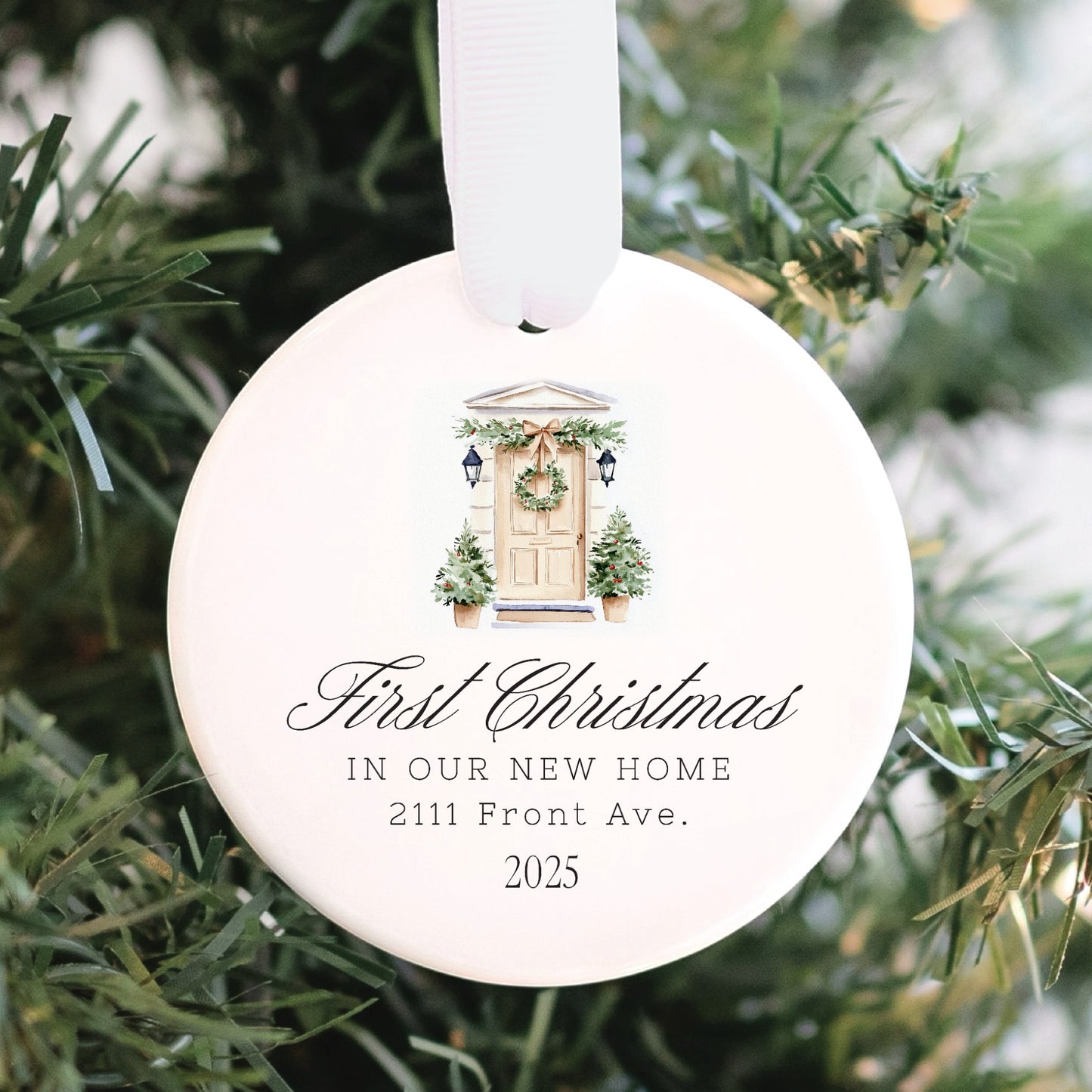 Custom Our First Home Door Ornament