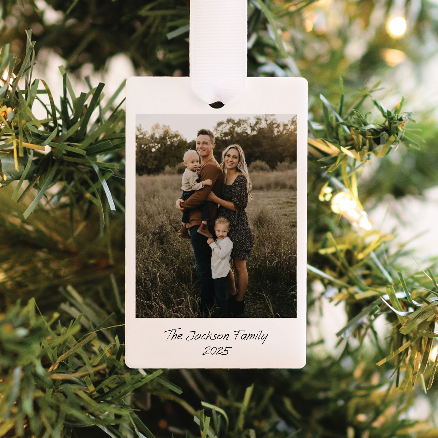 Custom Family Photo Polaroid Ornament