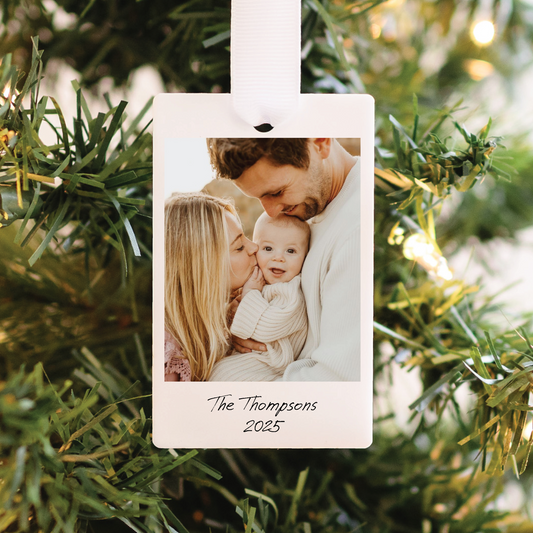 Custom Family Photo Polaroid Ornament