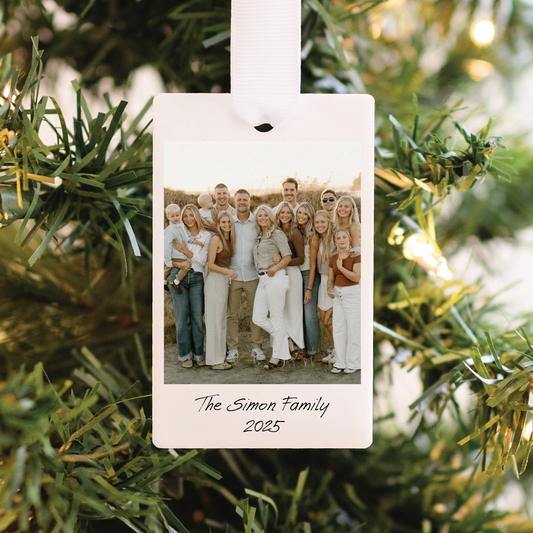 Custom Family Photo Polaroid Ornament