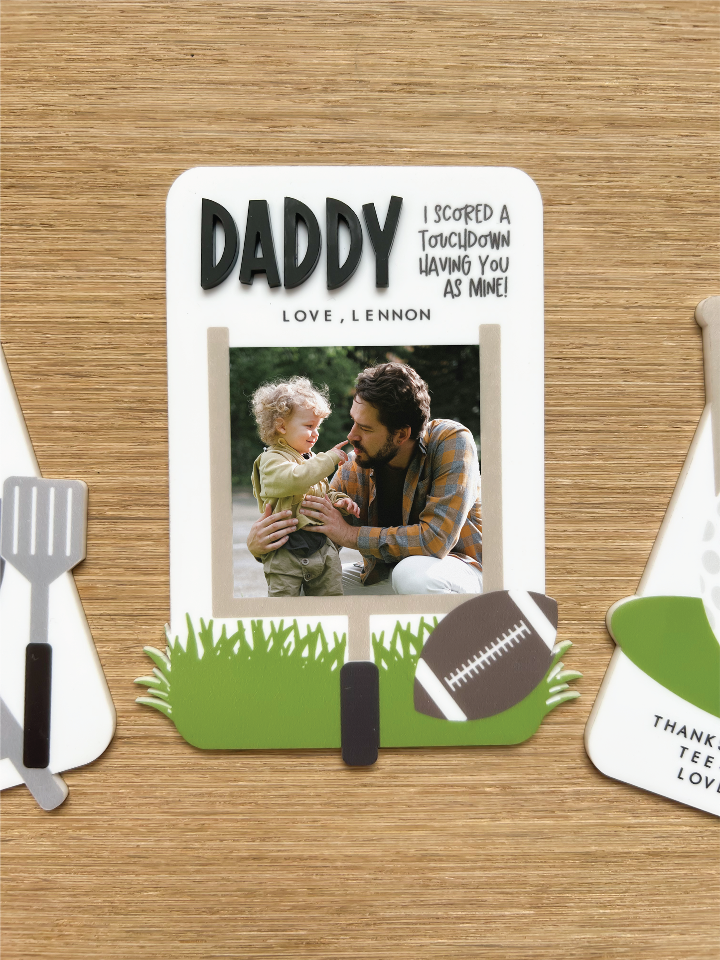 Custom Acrylic Father's Day Football Photo Magnet