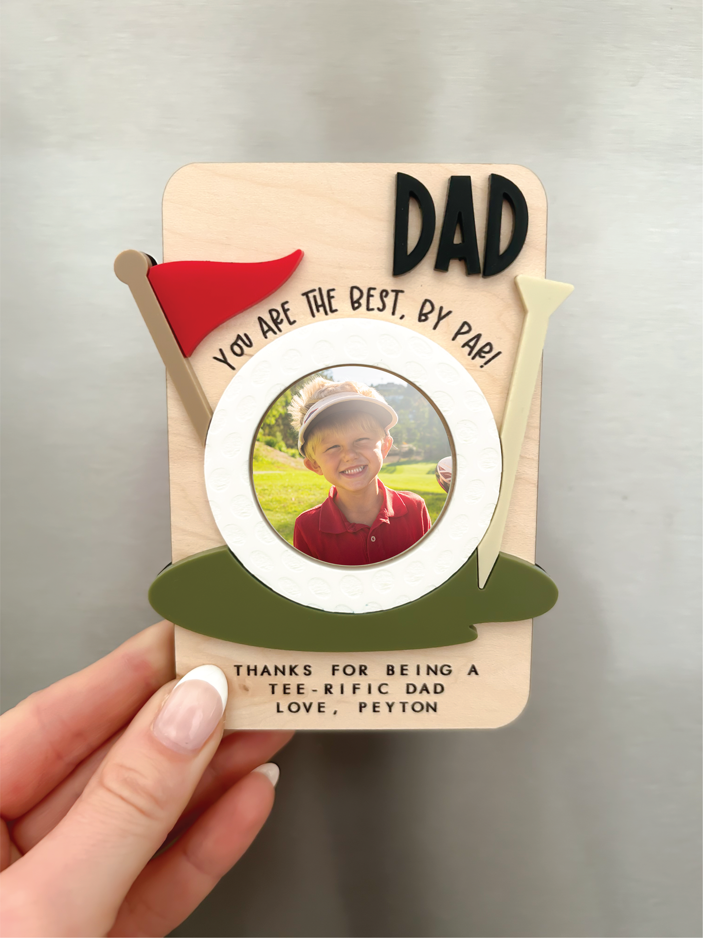 Custom Father's Day Golf Photo Magnet