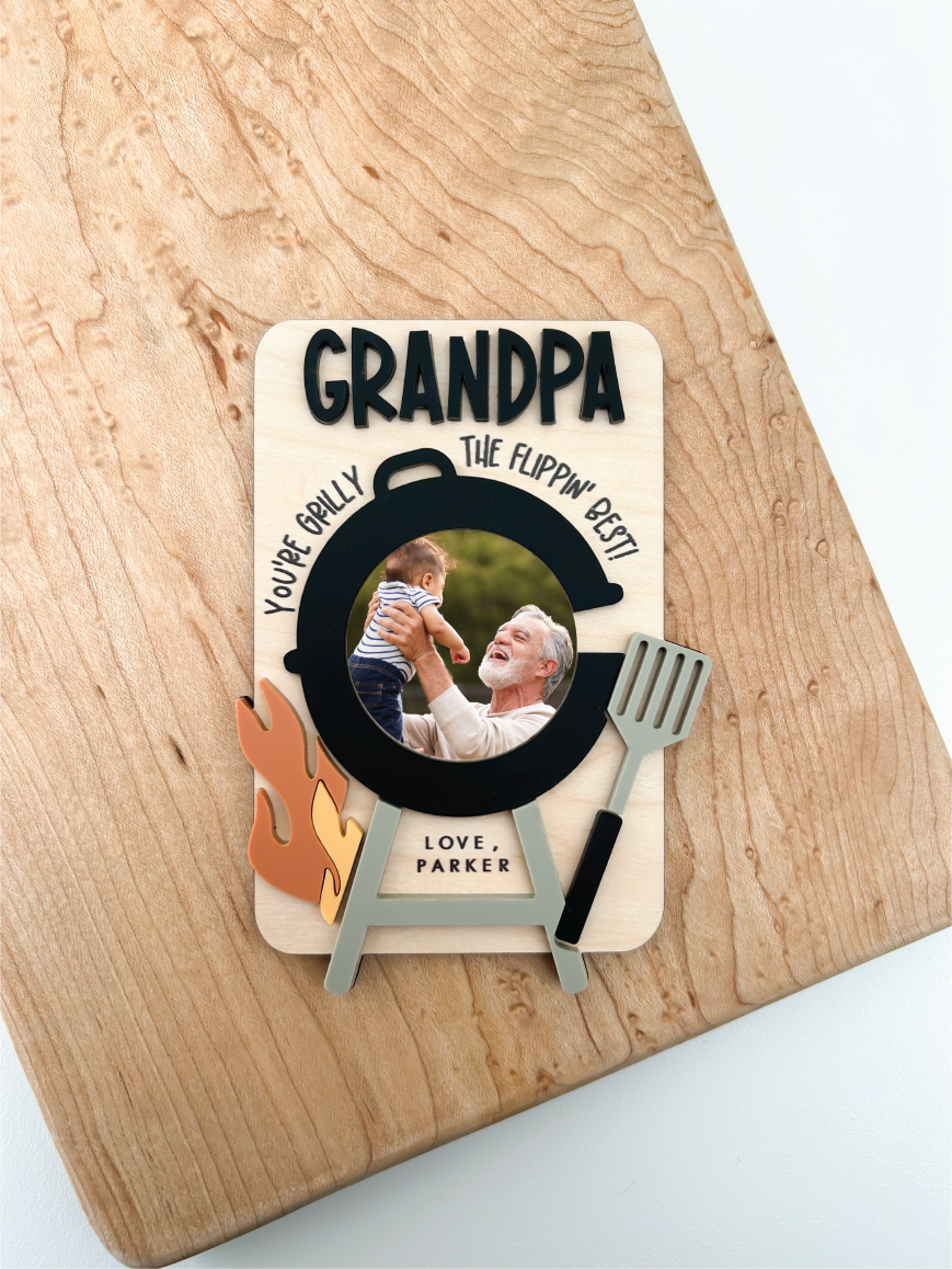 Custom Father's Day BBQ Photo Magnet