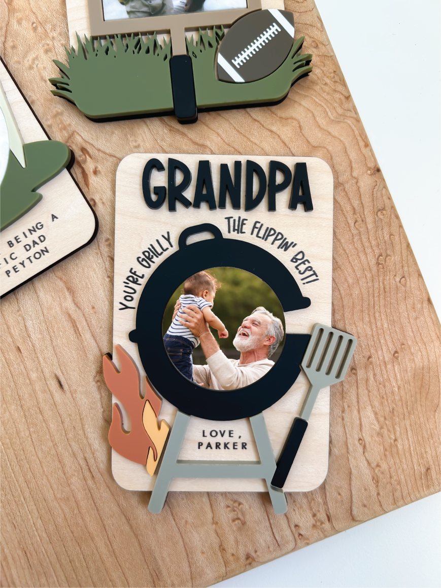 Custom Father's Day BBQ Photo Magnet
