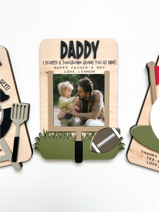 Custom Father's Day Football Photo Magnet