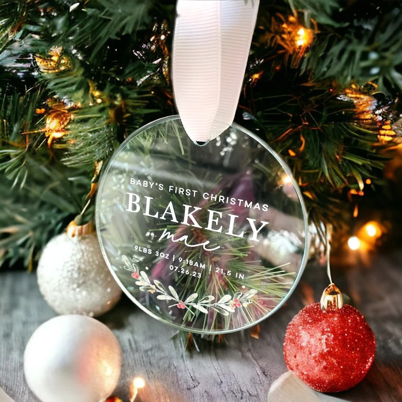 Custom Baby's First Christmas 2023 Ornament | Baby's First Christmas Photo Ornament | Newborn Ornament | Baby Gift