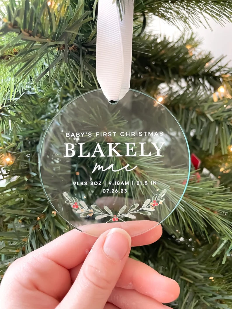 Custom Baby's First Christmas 2023 Ornament | Baby's First Christmas Photo Ornament | Newborn Ornament | Baby Gift