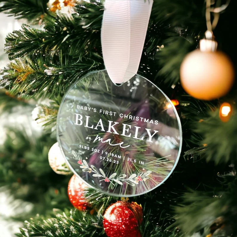 Custom Baby's First Christmas 2023 Ornament | Baby's First Christmas Photo Ornament | Newborn Ornament | Baby Gift