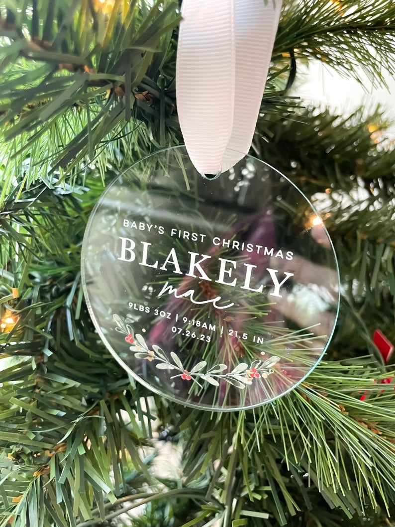 Custom Baby's First Christmas 2023 Ornament | Baby's First Christmas Photo Ornament | Newborn Ornament | Baby Gift