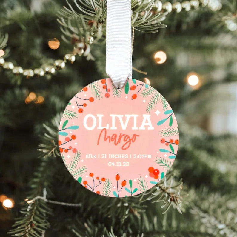 Custom Baby's First Christmas 2023 Ornament | Baby's First Christmas Photo Ornament | Newborn Ornament | Baby Gift
