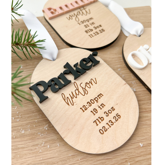Custom Baby's First Christmas Wooden Ornament