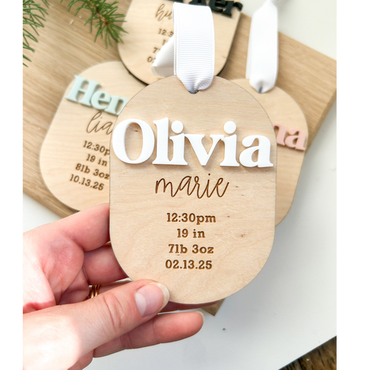 Custom Baby's First Christmas Wooden Ornament