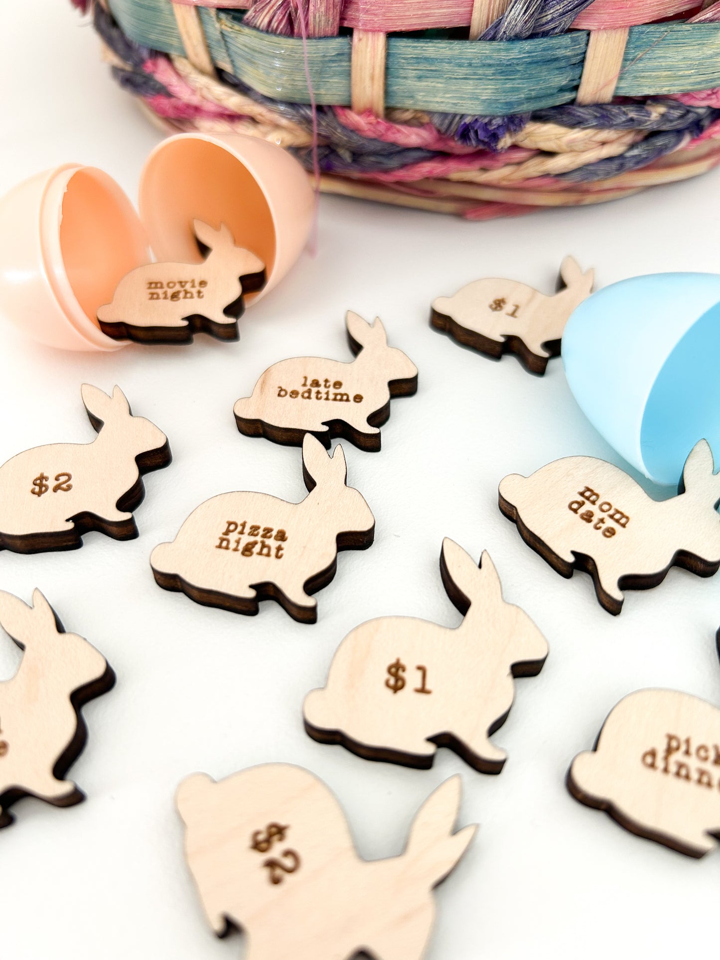 Wooden Easter Egg Tokens