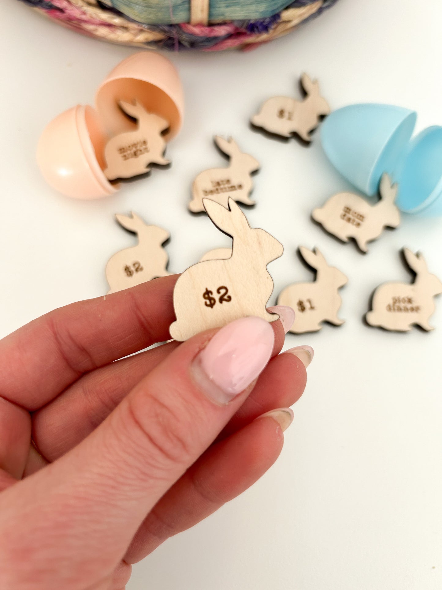 Wooden Easter Egg Tokens