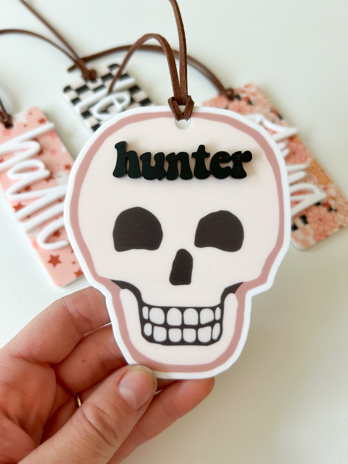 Skull Halloween Basket Tag