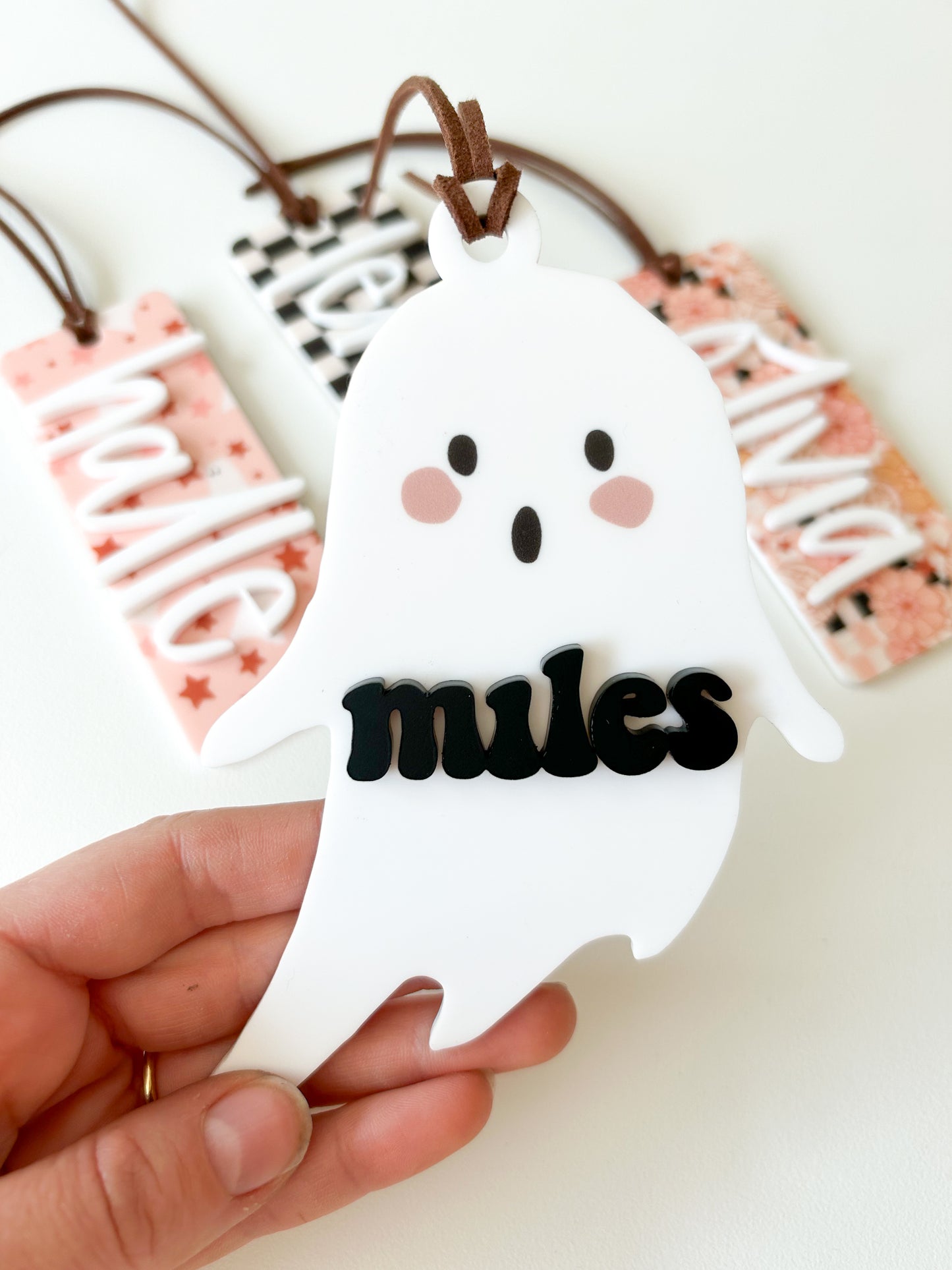Ghost Halloween Basket Tag