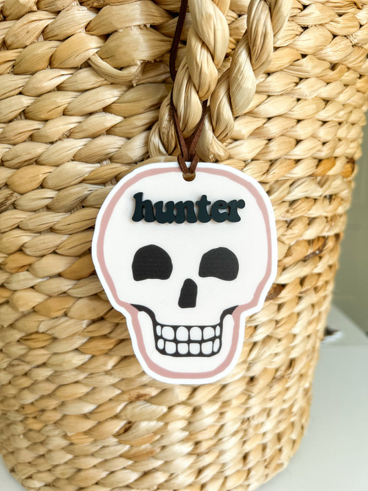 Skull Halloween Basket Tag