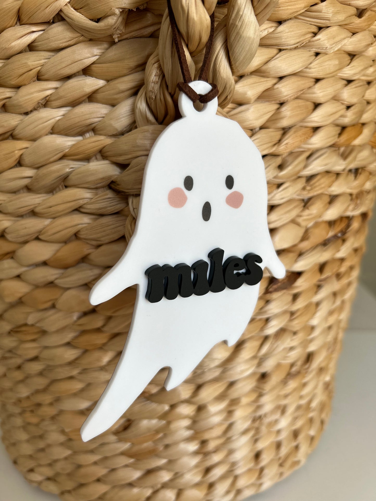 Ghost Halloween Basket Tag