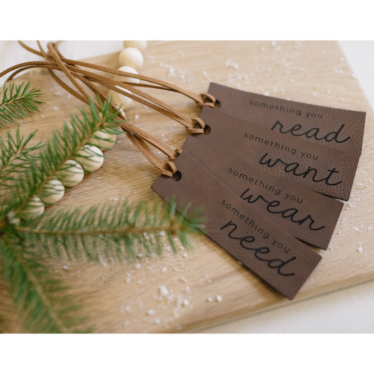 Leatherette Mindful Gifting Tags Set of 4