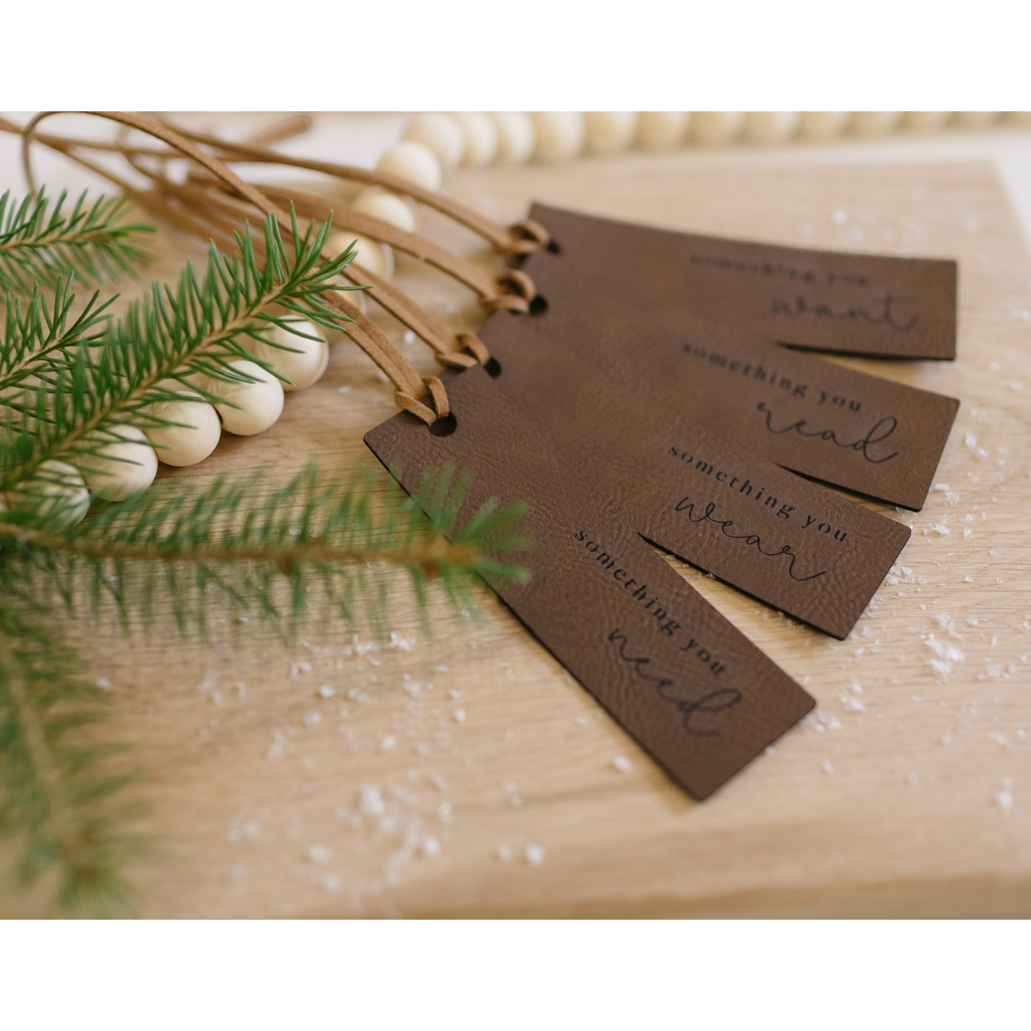 Leatherette Mindful Gifting Tags Set of 4