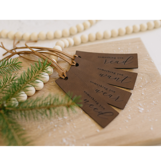 Leatherette Mindful Gifting Tags Set of 4