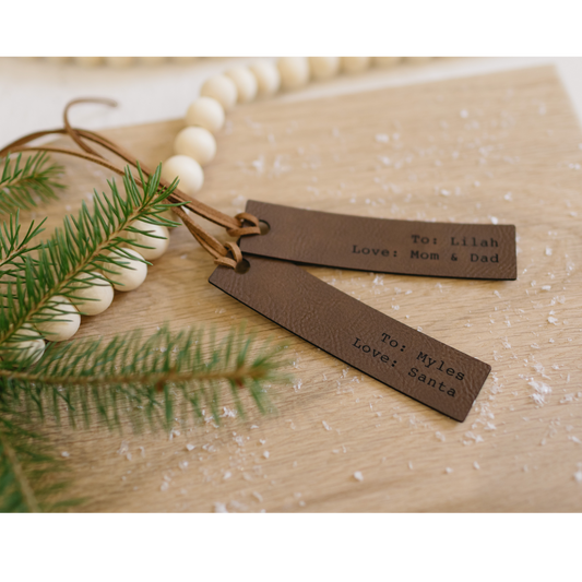 Set of 4 Leatherette Gift Tag