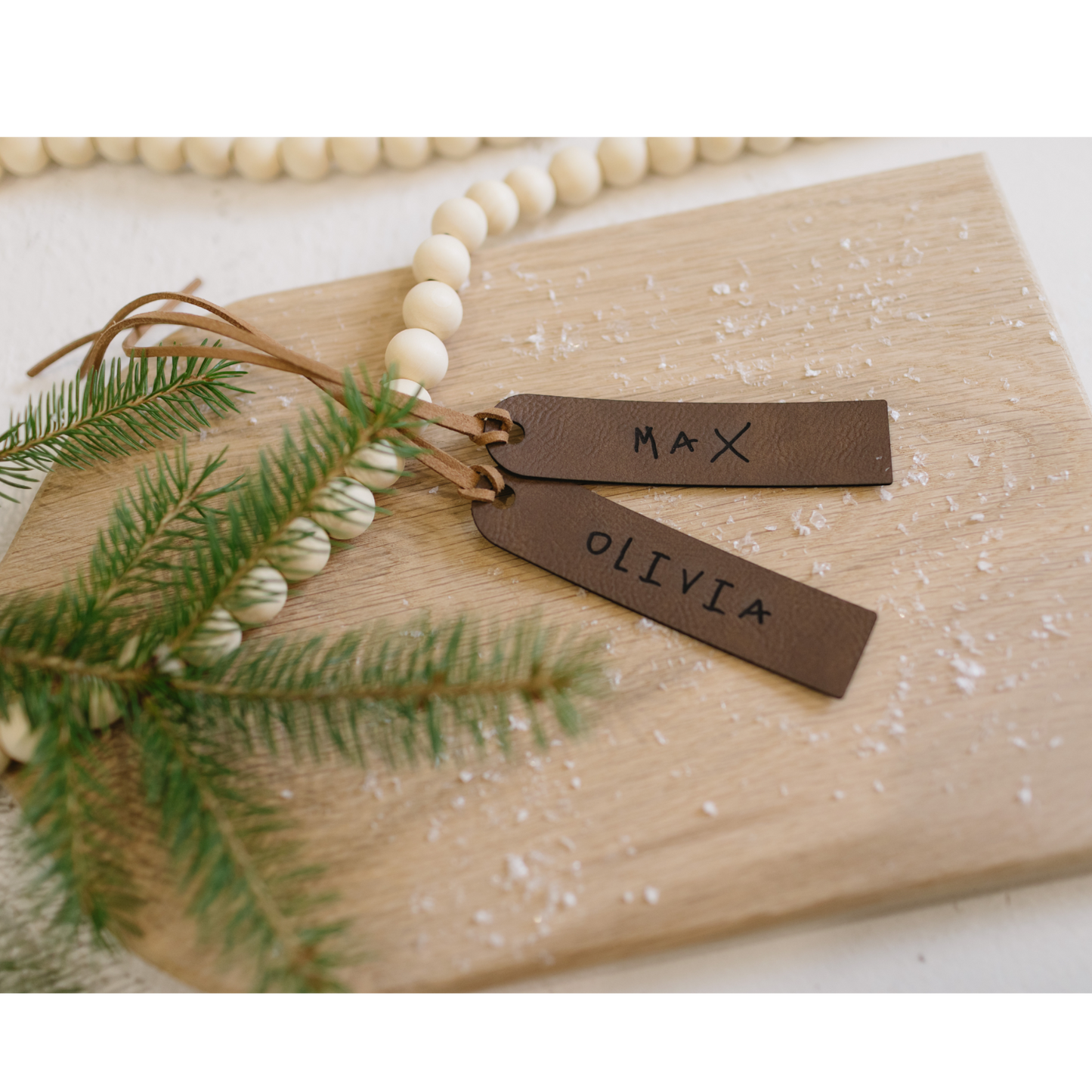 Kid's Writing Leatherette Stocking Tag