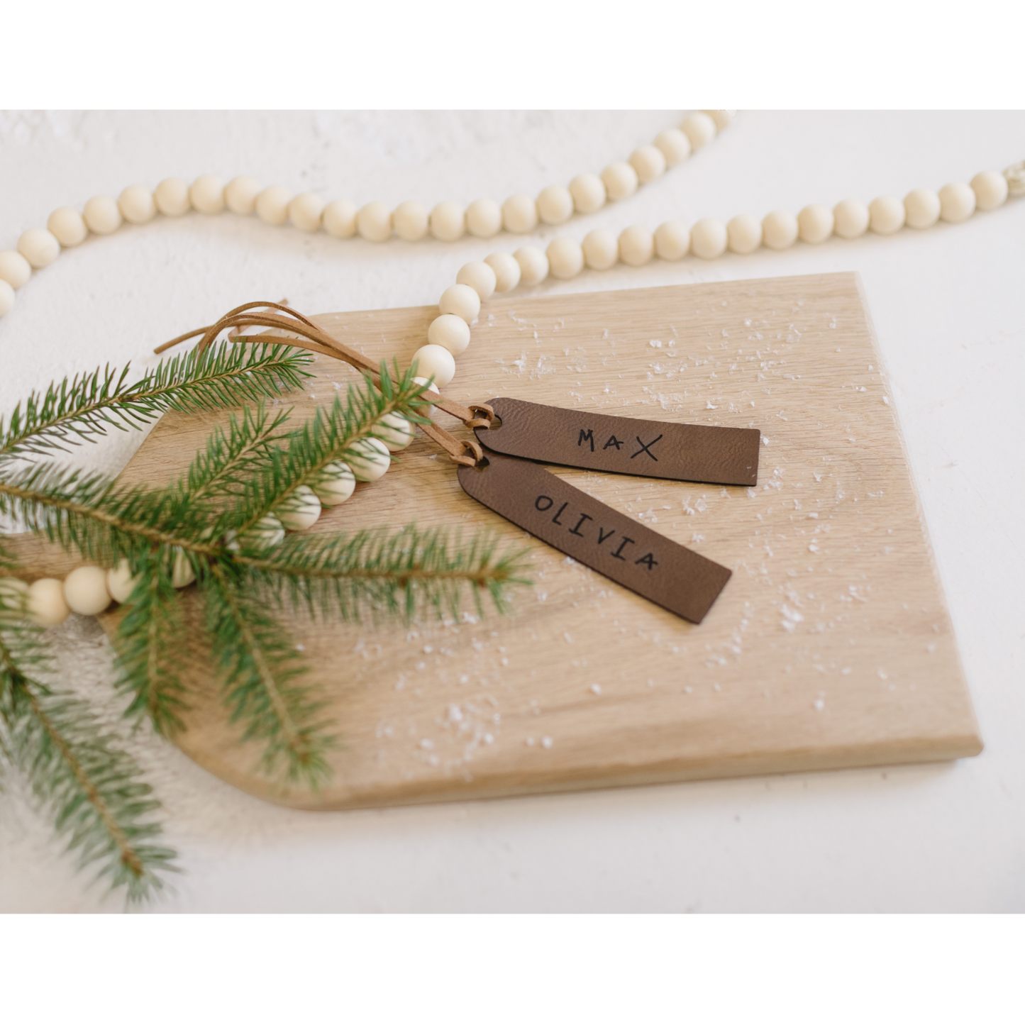 Kid's Writing Leatherette Stocking Tag