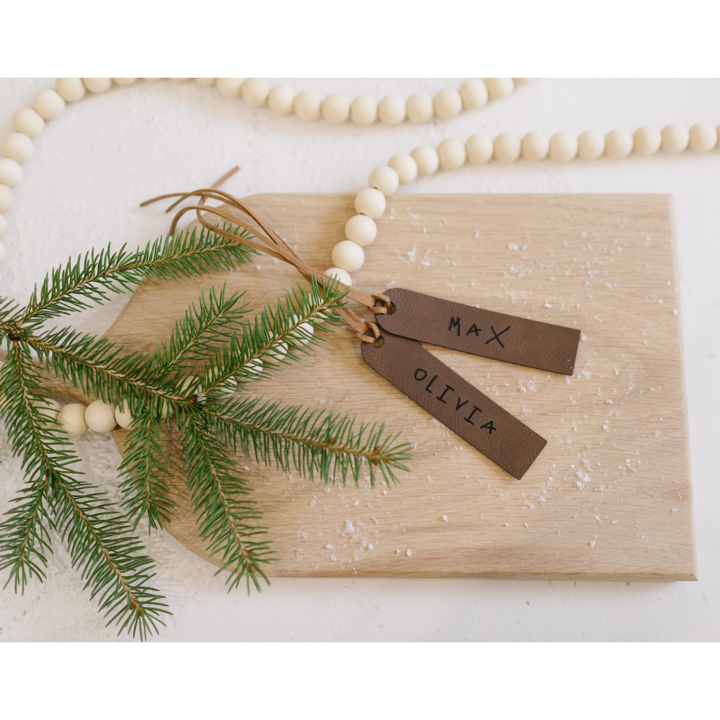 Kid's Writing Leatherette Stocking Tag