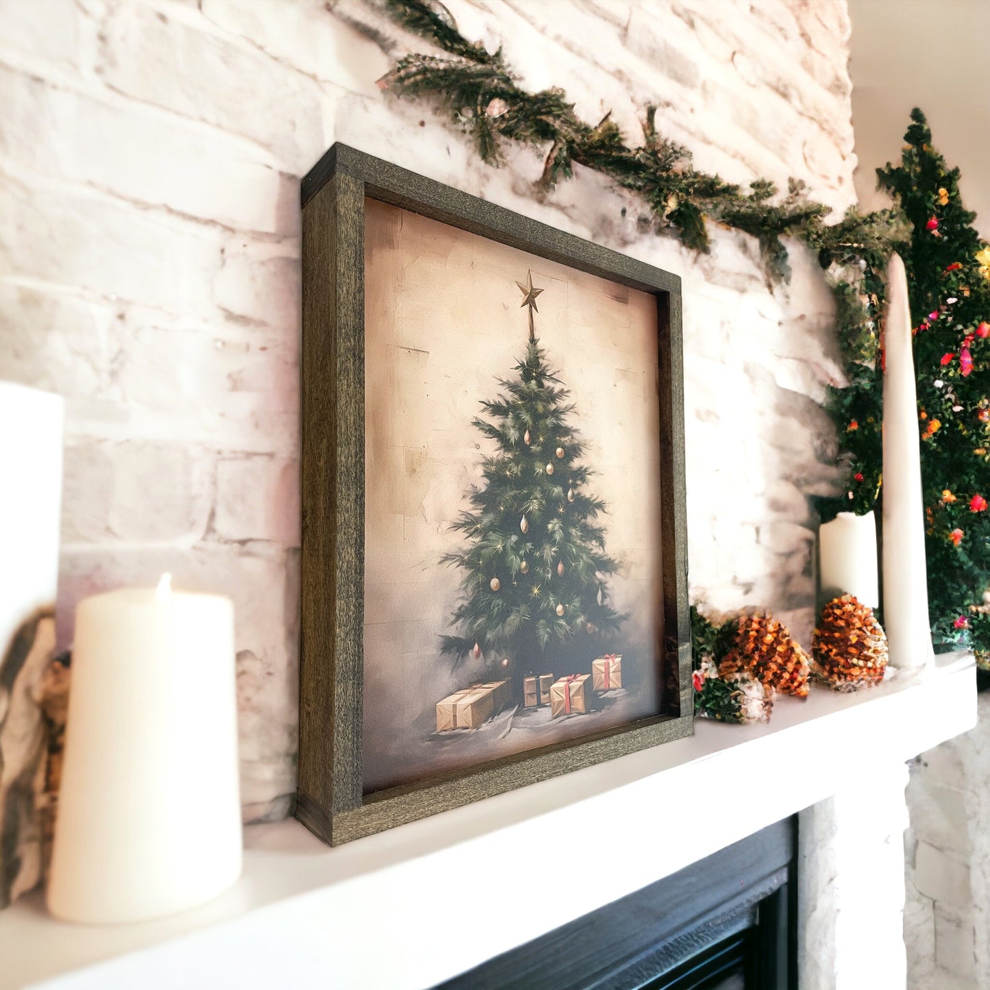 Vintage Oil Painting Tree Sign