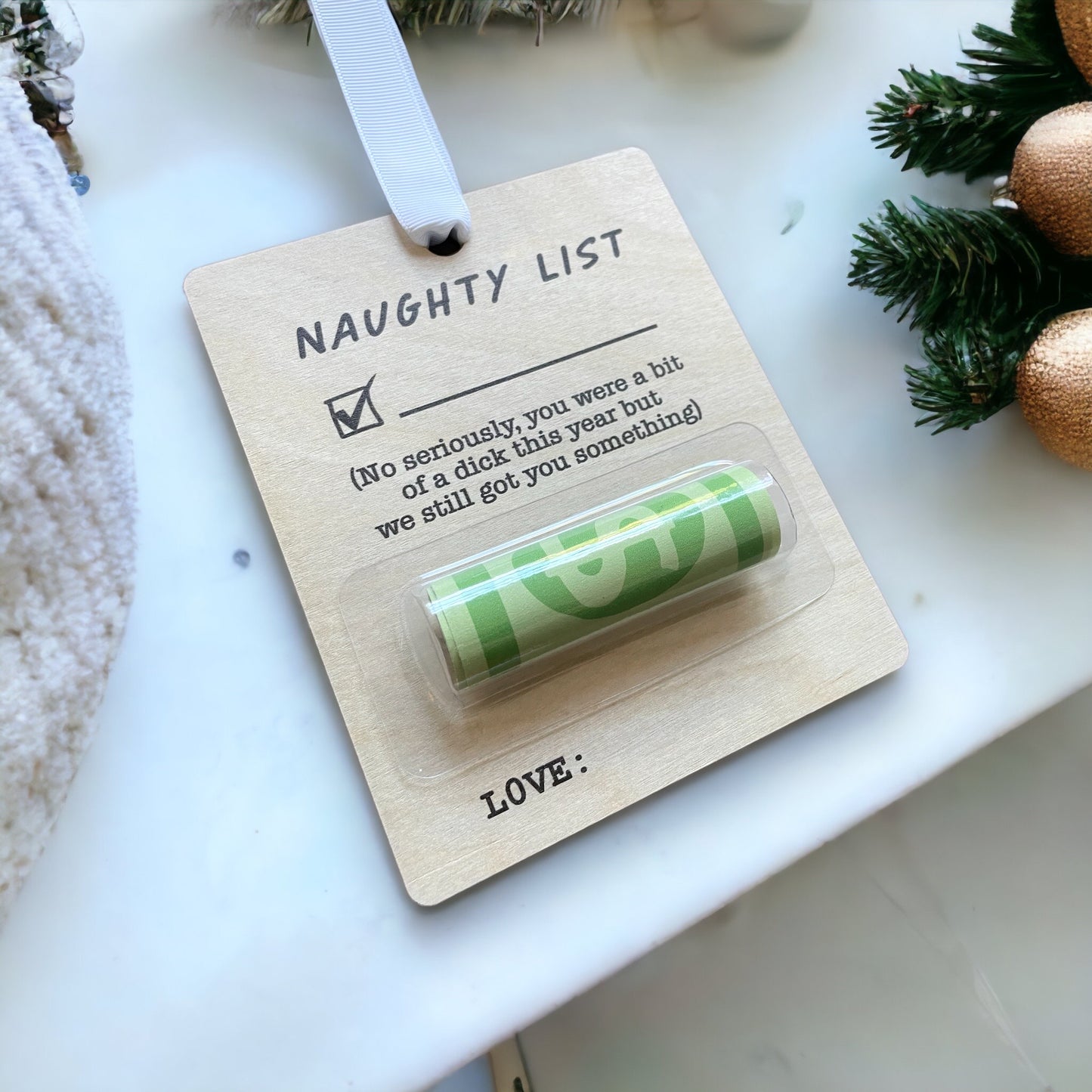 Naughty List Money Ornament | Custom Money Gift Ornament 2023 | Funny Ornament