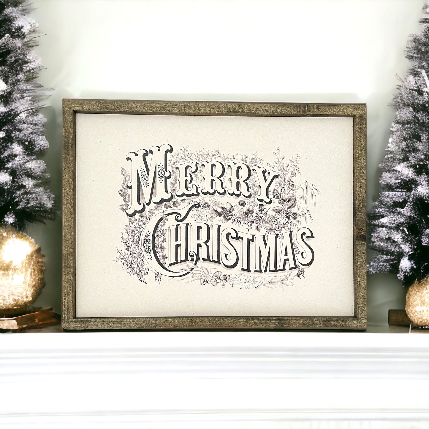 Vintage Merry Christmas Sign