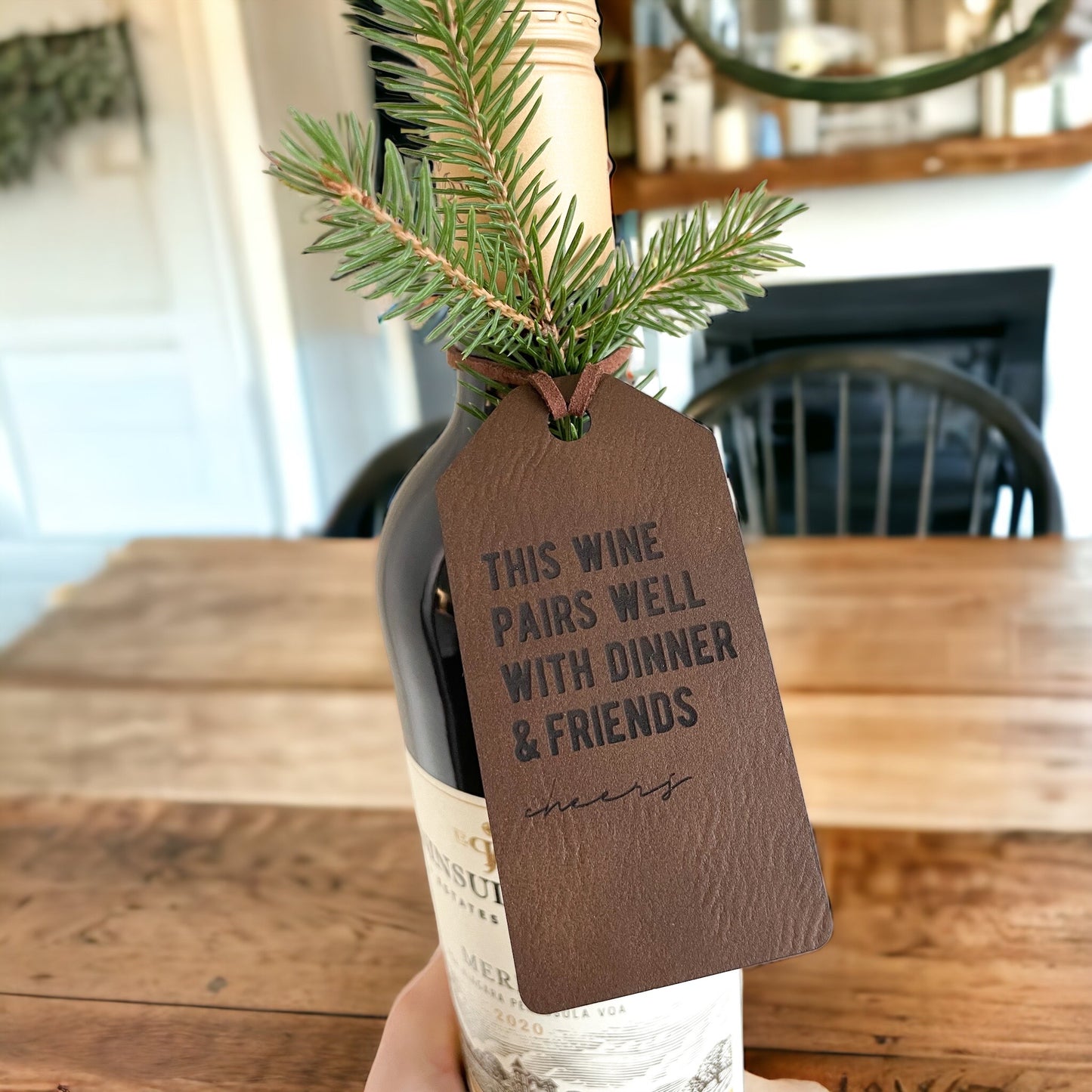 Funny Wine Tags | Leather Wine Tags | Leather Gift Tags | Holiday Gift Tags | Set of Gift Tags | Holiday Gift Tags | Wine Gift Tags