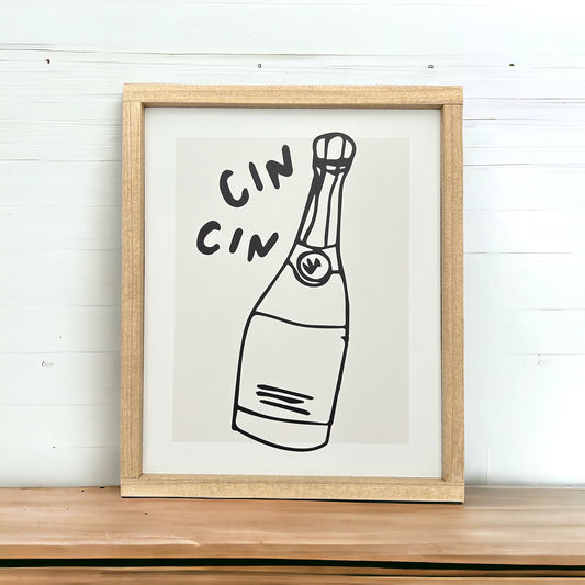 Cin Cin Bottle Sign