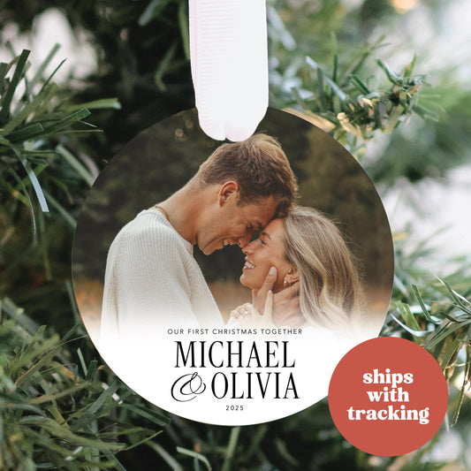 Custom Our First Christmas Together Photo Ornament