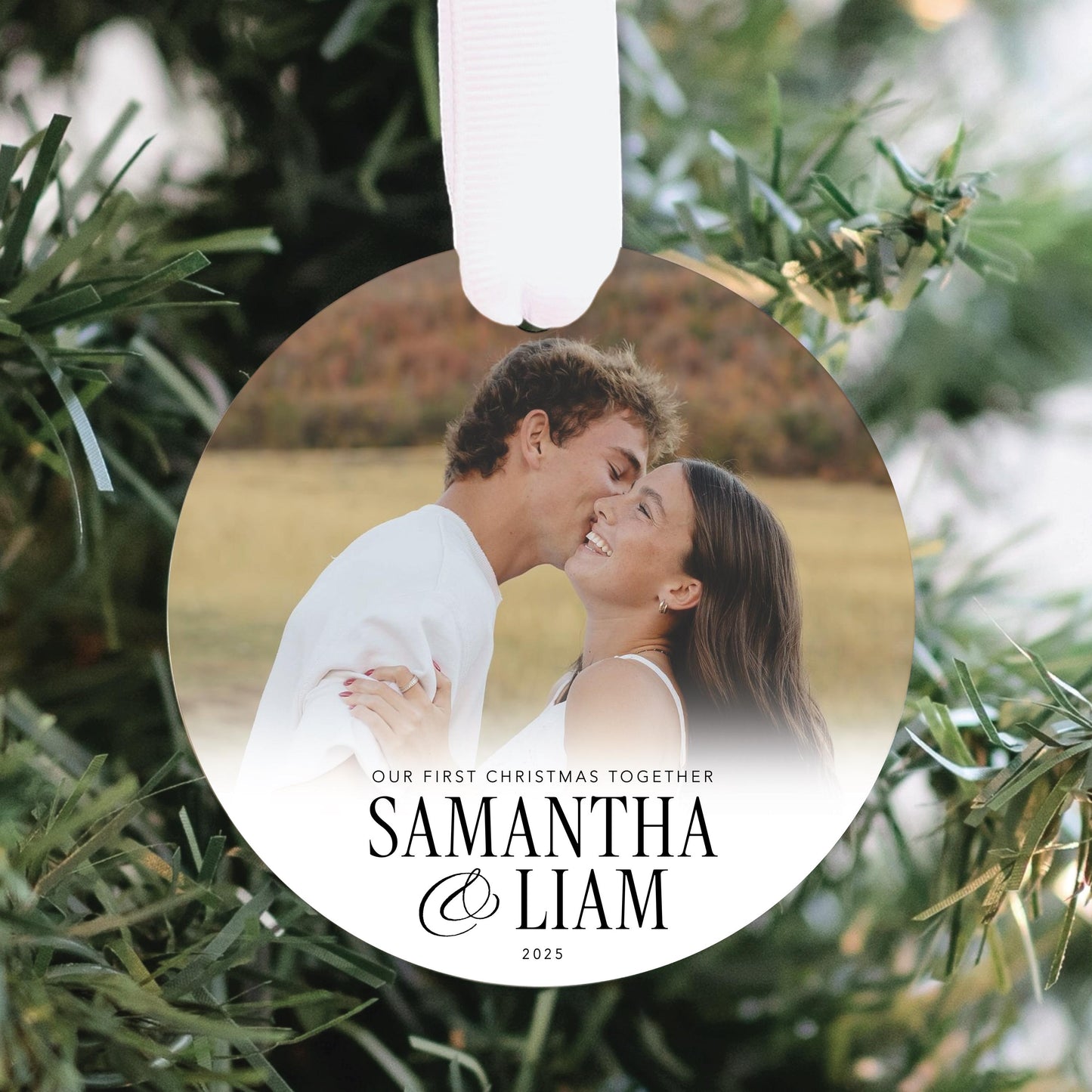 Custom Our First Christmas Together Photo Ornament
