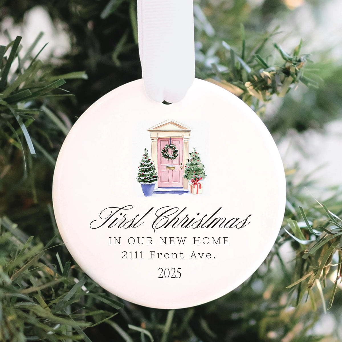 Custom Our New Home Door Ornament