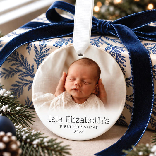 Custom Baby's First Christmas Photo Ornament
