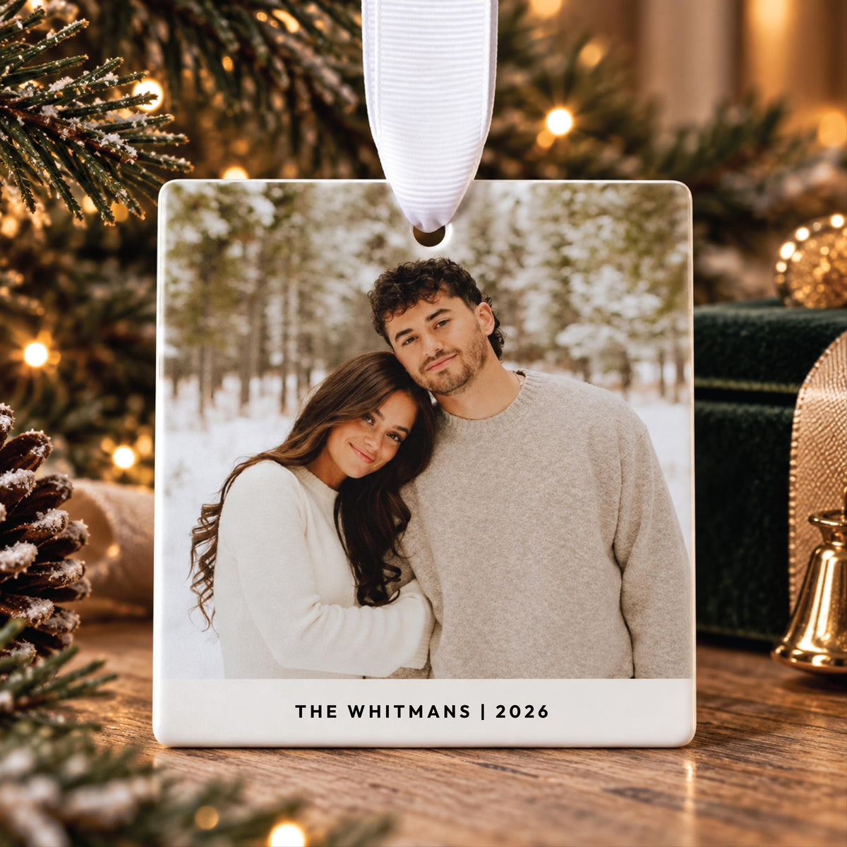 Custom Family Photo Ceramic Ornament