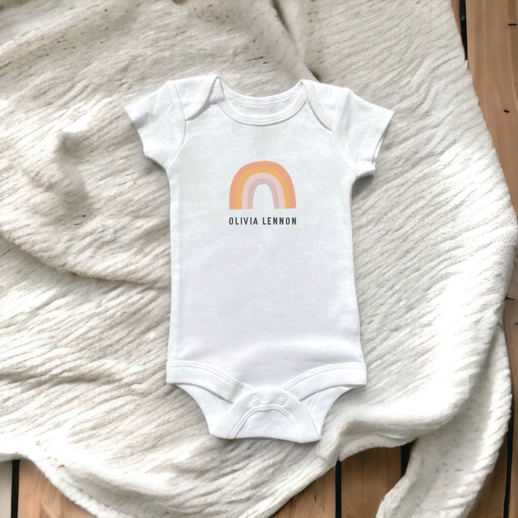 Custom Name Rainbow Baby Onesie