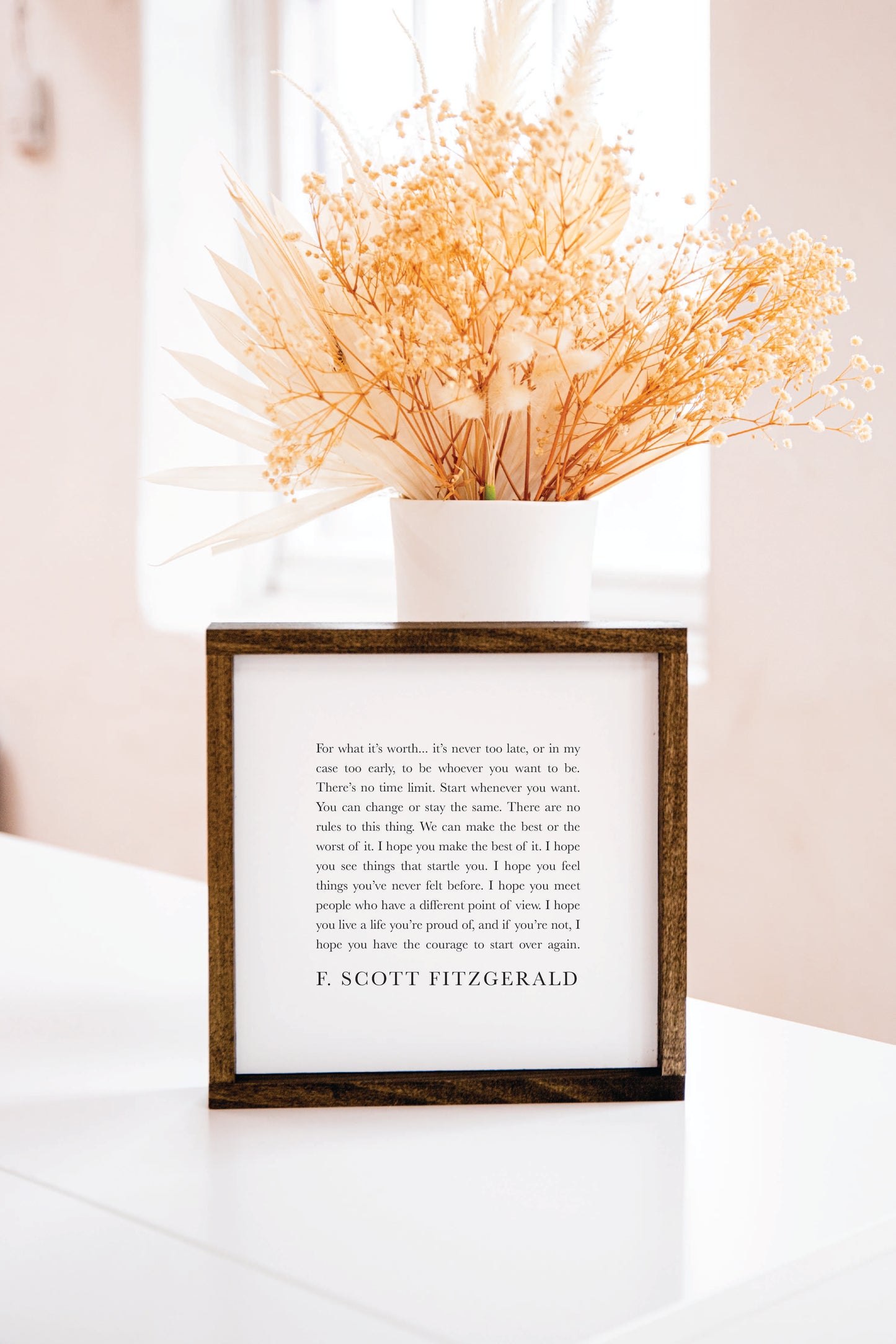 F Scott Fitzgerald Quote Sign